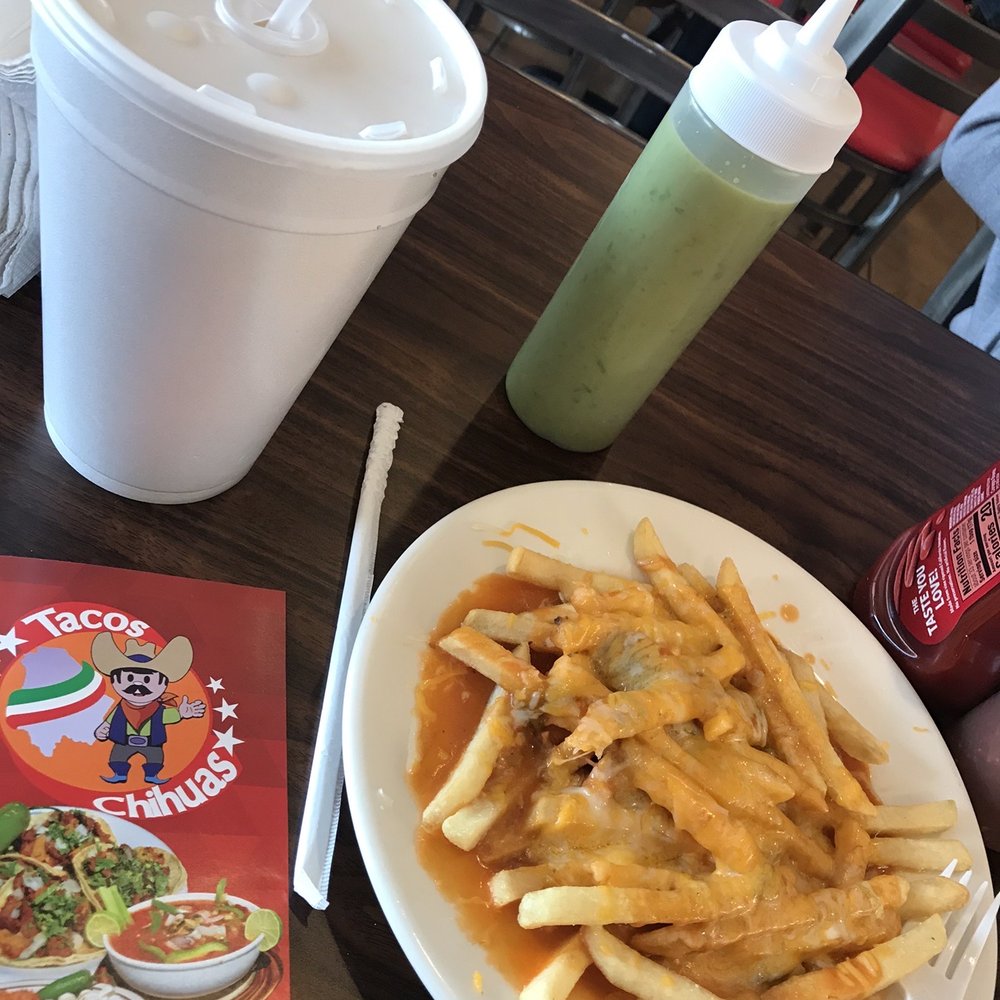 Tacos Chihuas - Large Horchata and order of Chili Cheese Fries - Tacos Near Me - Brighton, Colorado Tacos Chihuas - Large Horchata and order of Chili Cheese Fries - Tacos Near Me - Brighton, Colorado