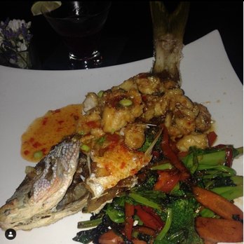 Catering by Elberta - Crispy Whole Yellow Tail Snapper Stirfry vegetables. , spicy garlic ginger tamarind sauce jasmine rice - Caterers Near Me Catering by Elberta - Crispy Whole Yellow Tail Snapper Stirfry vegetables. , spicy garlic ginger tamarind sauce jasmine rice - Caterers Near Me