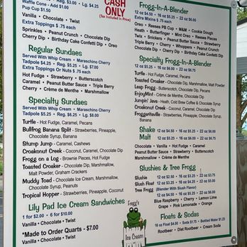 Froggs Ice Cream - Menu board - Ice Cream & Frozen Yogurt Near Me - Sherwood, Wisconsin Froggs Ice Cream - Menu board - Ice Cream & Frozen Yogurt Near Me - Sherwood, Wisconsin