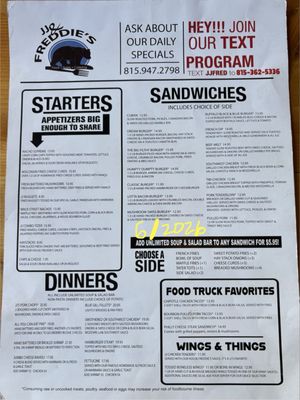 Menu photo 1 JJ & Freddie's Stockton, IL
