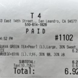 Guava Green Tea $6.25 for a large