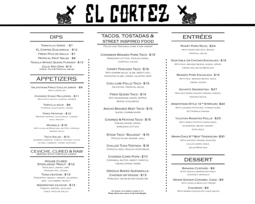 Menu photo 8 El Cortez Mexican Kitchen + Tequila Bar Edmonton, AB
