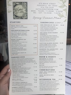Menu photo 5 Kathleen's Tea Room Peekskill, NY
