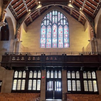 Sacred Heart Cathedral - Rear of Cathedral featuring stained glass and loft - Churches Near Me - Rochester, New York