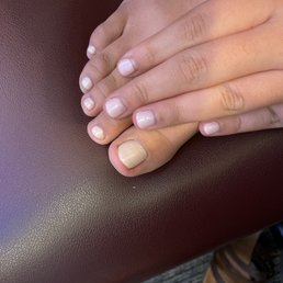 Manicure was supposed to be the same color as my pedicure. Manicure was supposed to be the same color as my pedicure.