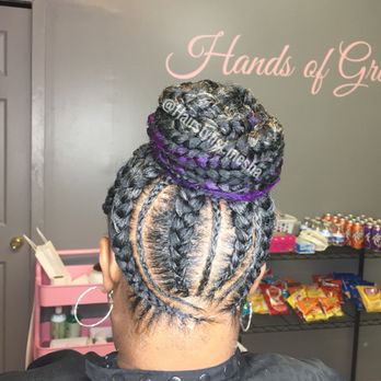 My HandsOfGrace - Feedin ponytail with a touch of purple. - Hair Salons Near Me - Detroit , Michigan My HandsOfGrace - Feedin ponytail with a touch of purple. - Hair Salons Near Me - Detroit , Michigan