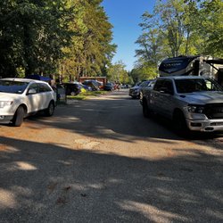 Anvil Campground - Narrow Street with cars parking in it.