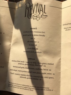 Menu photo 6 Revival Minneapolis, MN