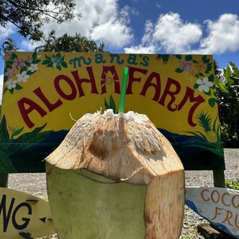 Manas Aloha Farm - Fresh Coconut - Food Stands Near Me - Pepeekeo, Hawaii Manas Aloha Farm - Fresh Coconut - Food Stands Near Me - Pepeekeo, Hawaii