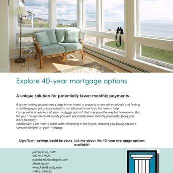 Allied Equity - 40 year Morgages now available. - Mortgage Brokers Near Me - Upland, California