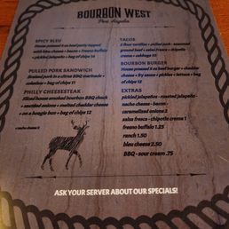 a menu on a wooden table