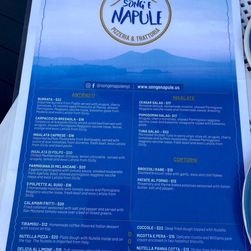 Song E Napule - Rutherford - Menu - Pizza Near Me - Rutherford, New Jersey