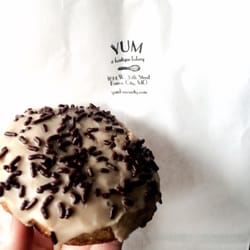 YUM - Small vanilla donut with coffee twist. Too delicious.