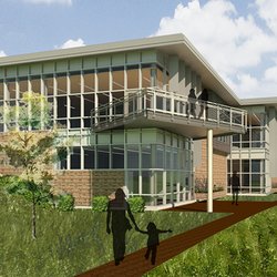 Lake Villa District Library - Balconies capitalize on the new library's forest preserve setting
