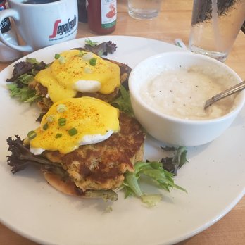 Eggsquisite Cafe - Rockwall - Crab cake benedict and grits - Breakfast & Brunch Near Me - Rockwall, Texas Eggsquisite Cafe - Rockwall - Crab cake benedict and grits - Breakfast & Brunch Near Me - Rockwall, Texas
