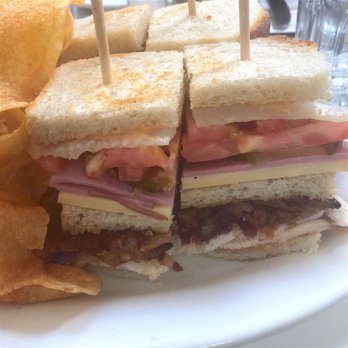 Raymond's - Club Sandwich. No deli meats here! Generous portion with spectacular home made potato chips. - American Near Me - Montclair, New Jersey Raymond's - Club Sandwich. No deli meats here! Generous portion with spectacular home made potato chips. - American Near Me - Montclair, New Jersey