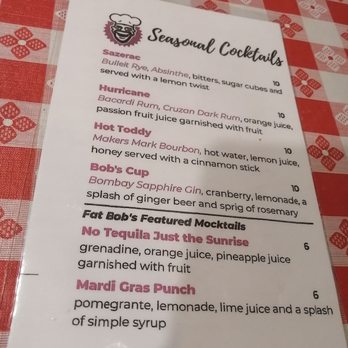 Fat Bob's Smokehouse - Cocktail menu - Barbeque Near Me - Buffalo, New York