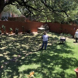 Smaller area where river rock used to lay. Looks much better with the new sod in its place. Smaller area where river rock used to lay. Looks much better with the new sod in its place.