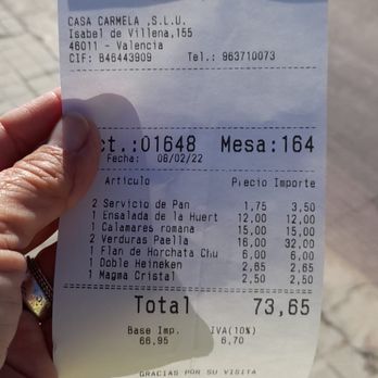 Casa Carmela - Tab - Arroceria / Paella Near Me - Valencia, V