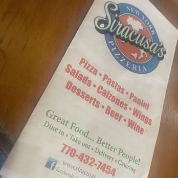 Siracusa's NY Pizzeria - Italian Near Me - Smyrna, Georgia Siracusa's NY Pizzeria - Italian Near Me - Smyrna, Georgia
