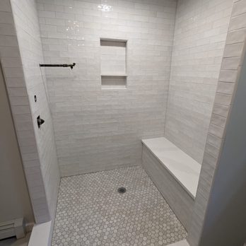 High Quality Tile - a walk in shower with a bench - General Contractors Near Me - Cherry Valley, Massachusetts High Quality Tile - a walk in shower with a bench - General Contractors Near Me - Cherry Valley, Massachusetts