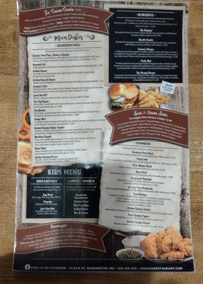 Menu photo 1 Cowan's Restaurant Washington, MO