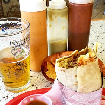 Orale Baja Mex Grill - Revision IPA, Chile Verde Burrito, delicious salsas n complementary chips n salsa.  $20 w/tip - Seafood Near Me - Campbell, California