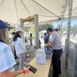 Security check for the FIFA World Cup fan zone this morning