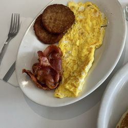 Miller's Luncheonette - Sausage patties and bacon and eggs
