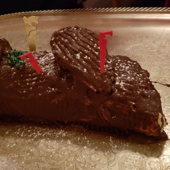 Le Petit Bistro - Christmas log dessert - French Near Me - Mountain View, California