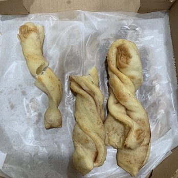 Round Table Pizza - Cinnamon twists. Had to nibble the awful before taking a picture - Pizza Near Me - Diamond Bar, California Round Table Pizza - Cinnamon twists. Had to nibble the awful before taking a picture - Pizza Near Me - Diamond Bar, California
