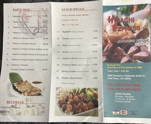 Menu photo 1 Hibachi Express Yorktown, VA Menu photo 1 Hibachi Express Yorktown, VA