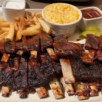 Jack Stack Barbecue - Freight House - Lamb ribs, fries, cheesy corn - Barbeque Near Me - Kansas City, Missouri
