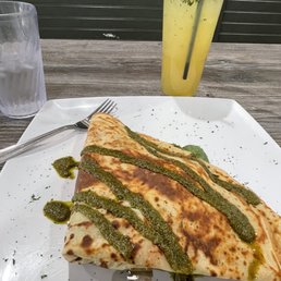 Smoked salmon crepe with pineapple mocktail (forgot the number of the mocktail) Smoked salmon crepe with pineapple mocktail (forgot the number of the mocktail)