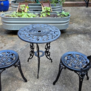 Maximum Construction & Fabrication - We purchased this table and chairs about 6 or 7 years ago before moving to Texas. Nothing special. Aluminum painted black. The paint began f - Metal Fabricators Near Me - Huntsville, Texas Maximum Construction & Fabrication - We purchased this table and chairs about 6 or 7 years ago before moving to Texas. Nothing special. Aluminum painted black. The paint began f - Metal Fabricators Near Me - Huntsville, Texas
