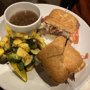 Backstreets Grill - The Backstreets Prime Rib Dip Sandwich - New American Near Me - Columbia, South Carolina Backstreets Grill - The Backstreets Prime Rib Dip Sandwich - New American Near Me - Columbia, South Carolina