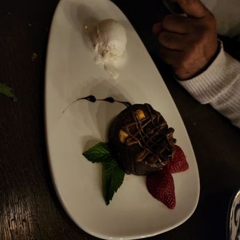 Enoteca Rossa - Chocolate hazelnut cake with vanilla gelato - great finish to this meal! - Italian Near Me - Bellaire, Texas
