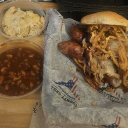 Mississippi Peacemaker, BBQ baked beans and warm potatoe salad