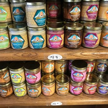 The Honey Stand - a variety of candles on display - Honey Near Me - Pine, Arizona The Honey Stand - a variety of candles on display - Honey Near Me - Pine, Arizona