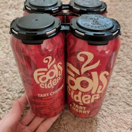Hard cider from local distillery 2 Fools! In Tart Cherry flavor Hard cider from local distillery 2 Fools! In Tart Cherry flavor