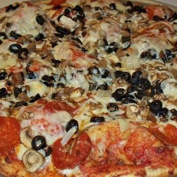 Lone Elder Pizza - pepperoni, mushrooms, olives, and cheese - Pizza Near Me - Canby, Oregon Lone Elder Pizza - pepperoni, mushrooms, olives, and cheese - Pizza Near Me - Canby, Oregon