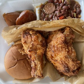 Rack City Ribz - Fried Chicken Special  Yams and Rice and beans - Caterers Near Me - Gibsonton, Florida