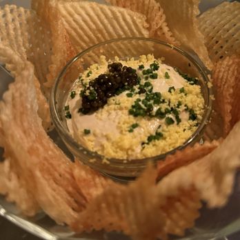 Maple & Ash - Potato Chips with a most delectable dip topped with caviar! The dip tasted like sour cream and onion with chives! - Steakhouses Near Me - Scottsdale, Arizona Maple & Ash - Potato Chips with a most delectable dip topped with caviar! The dip tasted like sour cream and onion with chives! - Steakhouses Near Me - Scottsdale, Arizona