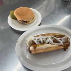 Bates Burgers - Cheeseburger and All Beef Coney
