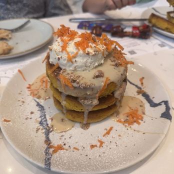 Sixty Vines - Carrot Cake Pancakes (seasonal offering) - New American Near Me - Orlando, Florida Sixty Vines - Carrot Cake Pancakes (seasonal offering) - New American Near Me - Orlando, Florida