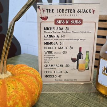 The Lobster Shack - The Cocktail Menu - Seafood Near Me - Laguna Niguel, California The Lobster Shack - The Cocktail Menu - Seafood Near Me - Laguna Niguel, California
