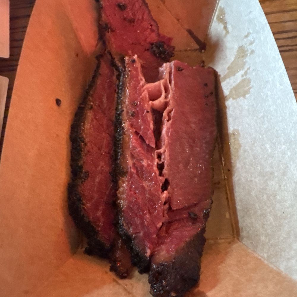 Hutchins BBQ - Pastrami Brisket the manager Shahir brought over for us to try. They do it in weekends. Wow! delish! - Barbeque Near Me - McKinney, Texas Hutchins BBQ - Pastrami Brisket the manager Shahir brought over for us to try. They do it in weekends. Wow! delish! - Barbeque Near Me - McKinney, Texas