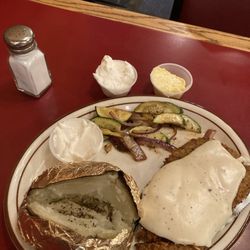 The Mohawk - Chicken, Fried, steak, baked, potato and veggies