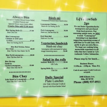 Le Yellow Sub - Vietnamese Near Me - Hilo, Hawaii
