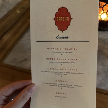 Barcha - dessert menu - Mediterranean Near Me - San Francisco, California